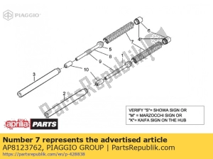 aprilia AP8123762 spring - Bottom side