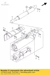 Suzuki 1479031G00 coperchio, silenziatore t - Il fondo