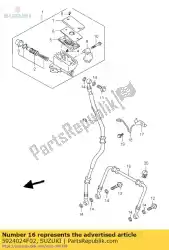 Here you can order the hose,front brak from Suzuki, with part number 5924024F02: