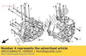 honda 90031KB4670 bout, cilinderbout - Onderkant