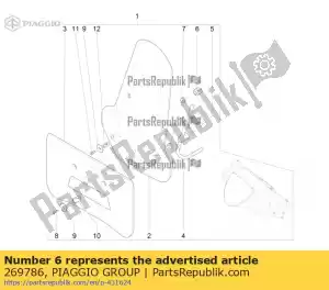 Piaggio Group 269786 tapón superior - Lado inferior