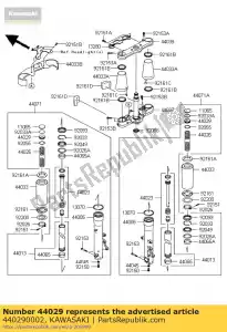 Kawasaki 440290002 seat-fork spring - Bottom side