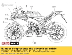 Aprilia 899871, Sticker carénage rh 