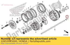 Honda 22852MK5000 peça, haste do elevador da embreagem - Lado inferior