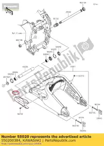 kawasaki 550200384 protector, cadena zx1000e8f - Lado inferior