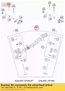 ktm 78136030010 kit válvula 450/500 exc 14-15 - Lado inferior