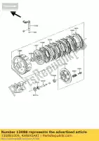 130881009, Kawasaki, plaat, koppelingwrijving kawasaki gpz kdx belt drive 305 250, Nieuw