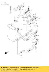 Ici, vous pouvez commander le tuyau, radiateur i auprès de Suzuki , avec le numéro de pièce 1785114G00: