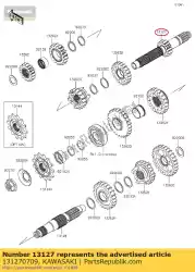 Ici, vous pouvez commander le 01 arbre-transmission entrée,13t auprès de Kawasaki , avec le numéro de pièce 131270709: