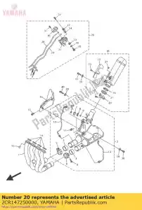 yamaha 2CR147250000 banda, silenciador - Lado inferior