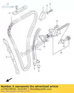 Suzuki 1278218E00 guide, chaîne à cames - La partie au fond