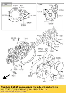 Kawasaki 16165S010 separador, motor de partida idl - Lado inferior