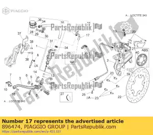 Piaggio Group 896474 remslang achter - Onderkant