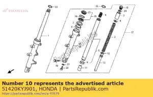 honda 51420KYJ901 caso, r. inferior - Lado inferior