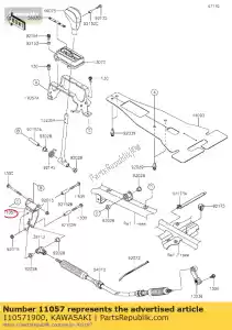 kawasaki 110571900 01 support, levier - La partie au fond