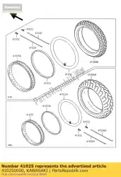 velg, rr, 2,75 x 15 van Kawasaki, met onderdeel nummer 410250020, bestel je hier online: