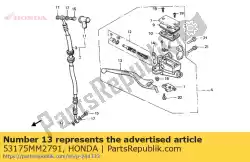 Ici, vous pouvez commander le levier comp., r. Han auprès de Honda , avec le numéro de pièce 53175MM2791: