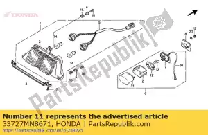 Honda 33727MN8671 cubierta comp., licencia - Lado inferior