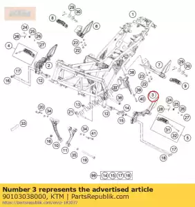 ktm 90103038000 wspornik podnó?ka przód l / s - Dół