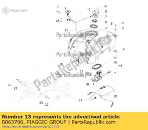 Piaggio Group B063706 sensor de nível de combustível - Lado inferior