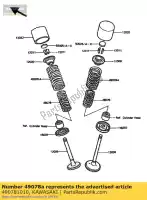 490781010, Kawasaki, soupape à ressort, 0 zx1100-a kawasaki gpz 1100 1985, Nouveau