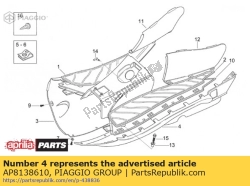 Aprilia AP8138610, Flanc ss-rep.pi gauche bleu s, OEM: Aprilia AP8138610