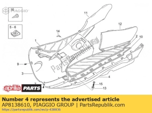 aprilia AP8138610 flanc ss-rep.pi gauche bleu s - La partie au fond