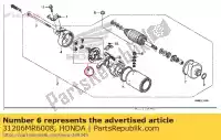 31206MR6008, Honda, houder set, borstel honda  cb cbf cbr gl nt ntv pc st trx vt vtr vtx xl xrv 600 650 680 700 750 800 900 1000 1100 1300 1800 1988 1989 1990 1991 1992 1993 1994 1995 1996 1997 1998 1999 2000 2001 2002 2003 2004 2005 2006 2007 2008 2009 2010 2011 2012 2013 2017 2018 2019, Nieuw