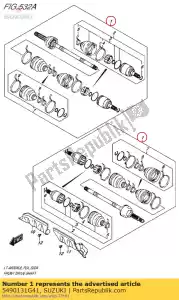 suzuki 5490131G41 eixo, unidade fr lt-a500x / l1 - Lado inferior