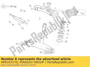 Piaggio Group AP8163170 bevestigingsplaat van de bovenste plaat - Bottom side