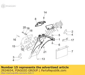 Piaggio Group 2924654 wspornik uchwytu tablicy rejestracyjnej - Dół