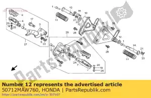 Honda 50712MAW760 rondelle, marchepied passager - La partie au fond