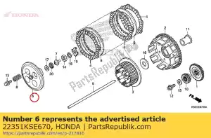 honda 22351KSE670 placa, pressão da embreagem - Lado inferior