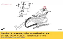 Tutaj możesz zamówić ? Ruba, czop napinacza od Honda , z numerem części 14531KTW900:
