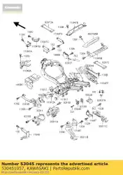 hook-assy, ?? Touw van Kawasaki, met onderdeel nummer 530451057, bestel je hier online: