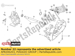 aprilia AP8206203 schraube mit flansch m8x15 - Unterseite