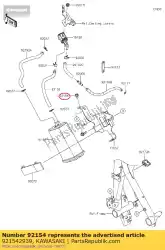 Ici, vous pouvez commander le 01 boulon,bride,6x10 auprès de Kawasaki , avec le numéro de pièce 921542939: