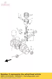 yamaha 4BR114163000 rolamento plano, virabrequim 1 - Lado inferior