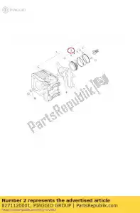 Piaggio Group 8271120001 complete zuiger (aluminium) cat.1 - Onderkant