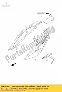 Suzuki 4711101DA0NE2 cover,frame,r - Bottom side