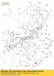 Ici, vous pouvez commander le couvercle du réservoir de carburant argent auprès de KTM , avec le numéro de pièce 60308030000BFA: