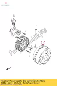 Suzuki 3210215G10 rotor - Bottom side