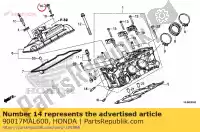 90017MAL600, Honda, parafuso, tampa da cabeça honda  cb cbr st vtr 600 900 1000 1100 1300 1991 1992 1993 1994 1995 1996 1997 1998 1999 2000 2001 2002 2003 2004 2005 2006 2007 2008 2009 2010 2017 2018 2019 2020, Novo