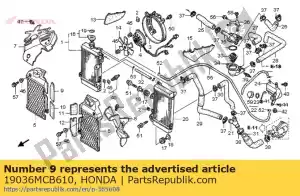 honda 19036MCB610 rubber, r. radiator grille upper - Bottom side