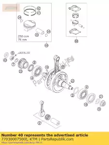 KTM 77030007500I pistón i cpl. - Lado inferior