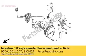 Honda 960010611507 parafuso, flange, sh 6x - Lado inferior