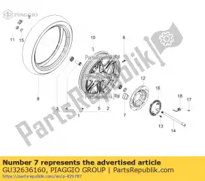 Piaggio Group GU32636160 steunrubber deel - Onderkant