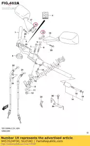 suzuki 9457624F00 kussen, spiegel - Onderkant