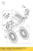 T2020895, Triumph, remklauw assy voorzijde links triumph tiger 1050 1050 2007 2008 2009 2010 2011 2012 2013 2014 2015 2016, Nieuw