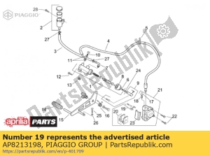 aprilia AP8213198 brake caliper pin - Bottom side